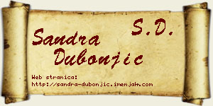 Sandra Dubonjić vizit kartica